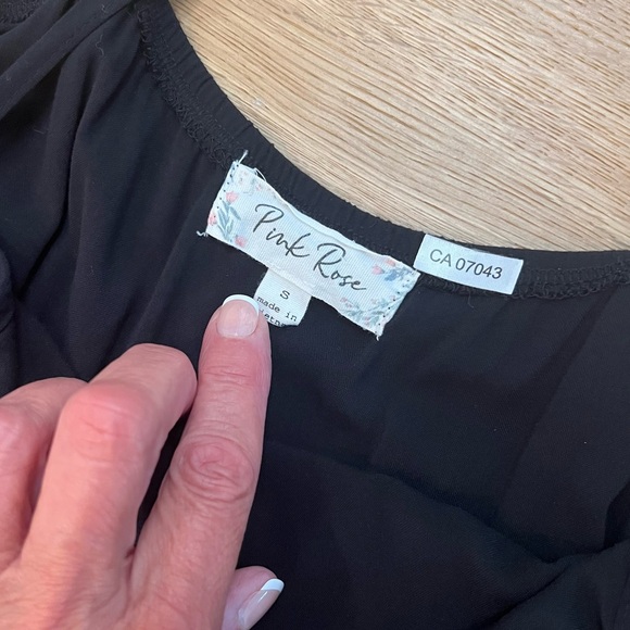 Pink Rose black flowy dress - Picture 6 of 8